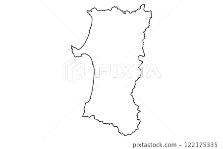 Realistic map of Akita (line drawing) Realistic map of Akita (line drawing) 122175335