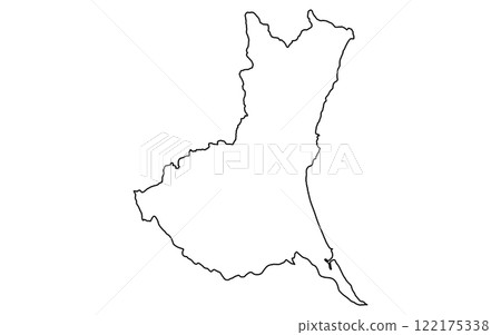 Realistic map of Ibaraki (line drawing) 122175338