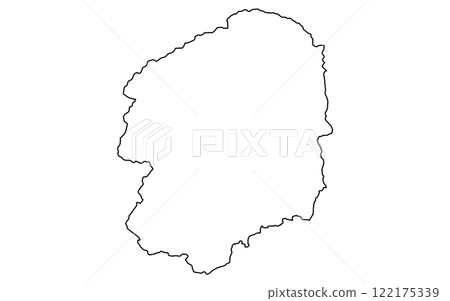 Realistic map of Tochigi (line drawing) 122175339