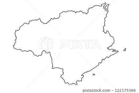 Realistic map of Tokushima (line drawing) 122175366