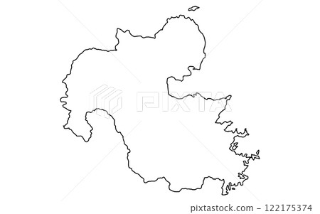 大分縣現實地圖(畫線) 大分縣現實地圖(畫線) 122175374