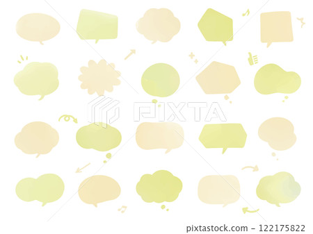 Pastel color watercolor style speech bubble set Pastel color watercolor style speech bubble set 122175822
