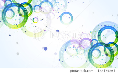 Abstract background with gradient circles. Scientific, futuristic theme with plexus effect. 122175861