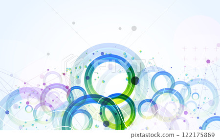 Abstract background with gradient circles. Scientific, futuristic theme with plexus effect. Abstract background with gradient circles. Scientific, futuristic theme with plexus effect. 122175869