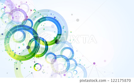 Abstract background with gradient circles. Scientific, futuristic theme with plexus effect. Abstract background with gradient circles. Scientific, futuristic theme with plexus effect. 122175870