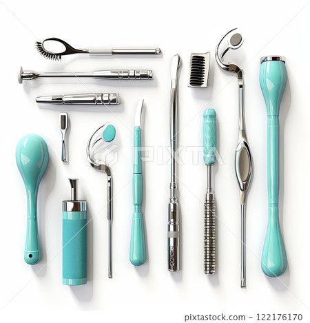 Collection of Diverse Toothbrushes Including Metal, Plastic, and Textured Handle Variants 122176170