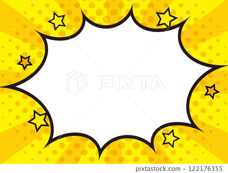 American comic book style speech bubble frame illustration Yellow 122176355