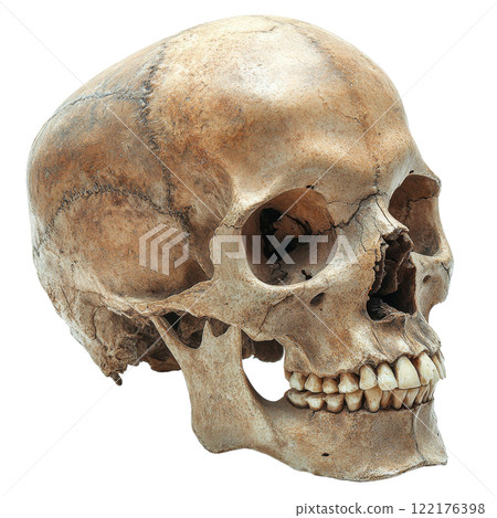 Human skull isolated on white background Human skull isolated on white background 122176398