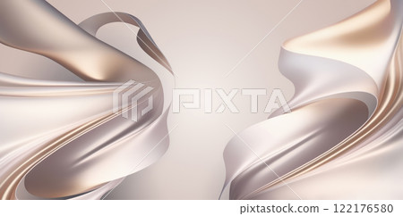 Soft, flowing textures create an abstract background with elegant curves and gentle tones, embodying a sense of tranquility and sophistication in design. 122176580