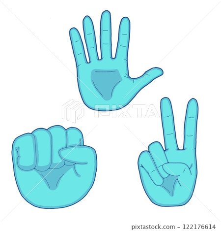 Rock paper scissors hand illustration Rock paper scissors hand illustration 122176614