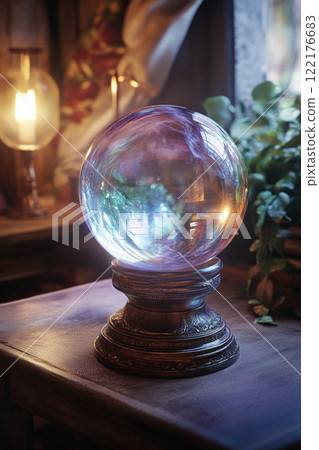 Fortune telling crystal ball AI image 122176683