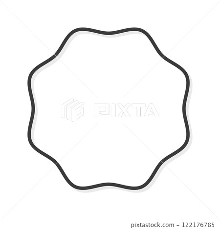 A simple and pop-shaped white frame - design parts for emblems, labels, etc. 122176785
