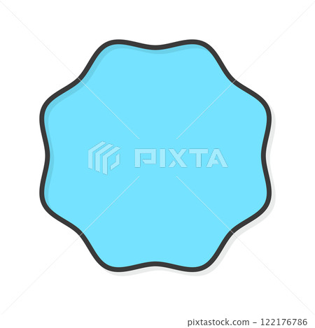 A simple and pop-shaped light blue frame - design parts for emblems, labels, etc. 122176786