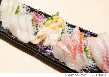 Assortment of delicious sashimi Assortment of delicious sashimi 122176801