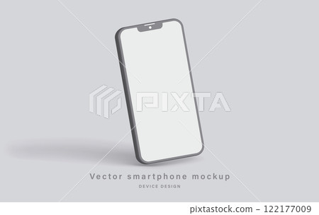 smartphone clay mockup with blank screen isolated on grey background. minimalist mobile phone with shadow for application design presentation. vector 3d isometric illustration smartphone clay mockup with blank screen isolated on grey background. minimalist mobile phone with shadow for application design presentation. vector 3d isometric illustration 122177009