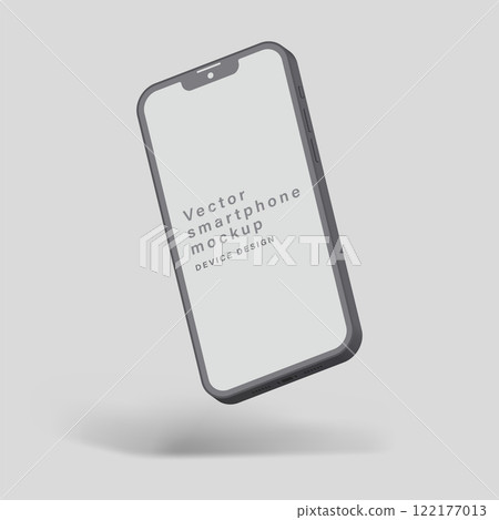 smartphone clay mockup with shadow for application design presentation isolated on grey background. minimalist mobile phone with blank screen. vector 3d isometric illustration smartphone clay mockup with shadow for application design presentation isolated on grey background. minimalist mobile phone with blank screen. vector 3d isometric illustration 122177013