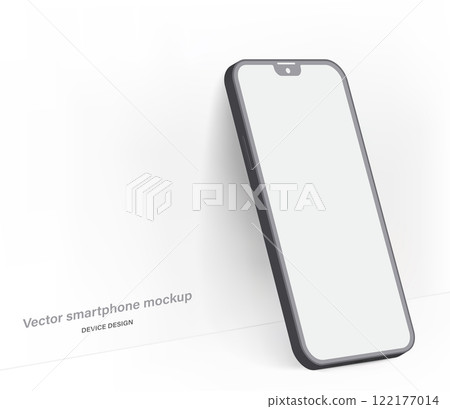 smartphone clay mockup with shadow for application design presentation isolated on grey background. minimalist mobile phone with blank screen. vector 3d isometric illustration smartphone clay mockup with shadow for application design presentation isolated on grey background. minimalist mobile phone with blank screen. vector 3d isometric illustration 122177014