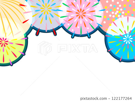 Summer festival: Colorful fireworks wallpaper/background material 122177264