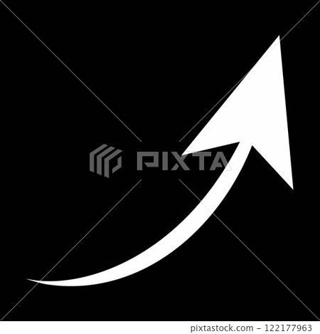 簡單的白色箭頭向右上升圖 簡單的白色箭頭向右上升圖 122177963