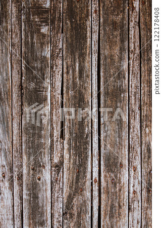 Red brown board texture. Old wooden fence. Board texture close-up of boards.Wooden background.Vertical photo of boards 122178408