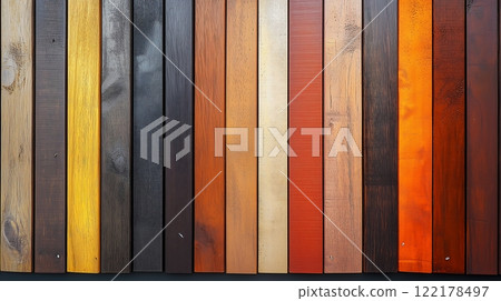 Elegant Wooden Horizon: A Harmony of Diverse Textures 122178497