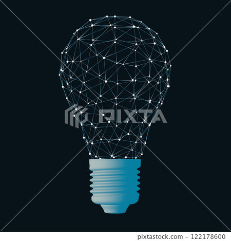 Lightbulb as an innovation idea concept. Dark background. 3d rendering 122178600
