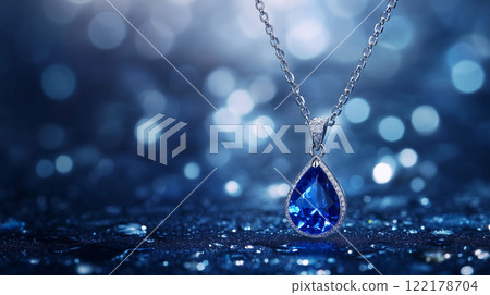 藍色水滴吊墜 122178704