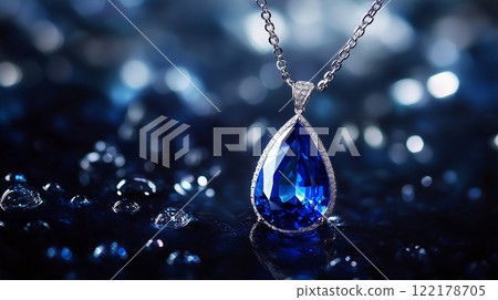 Blue gemstone pendant 122178705