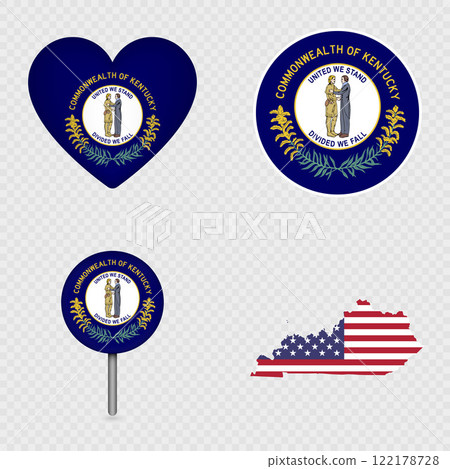 Kentucky State Flag Icons Pack. Vector illustration. 122178728