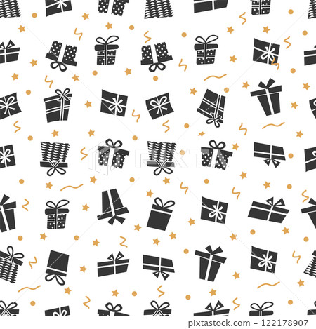 A gift with a bow. black gift card on a white background. 122178907