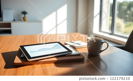 business workplace with tablet pc in office 122179210