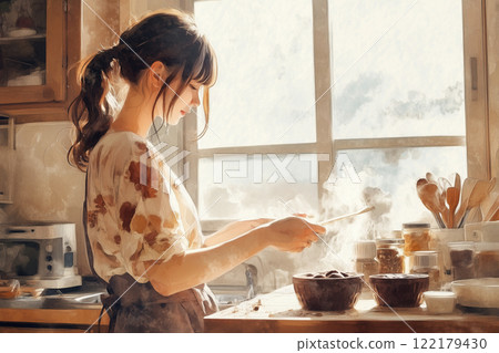 用水彩畫製作情人節巧克力 | 與日本女人的甜蜜愛情場景 122179430