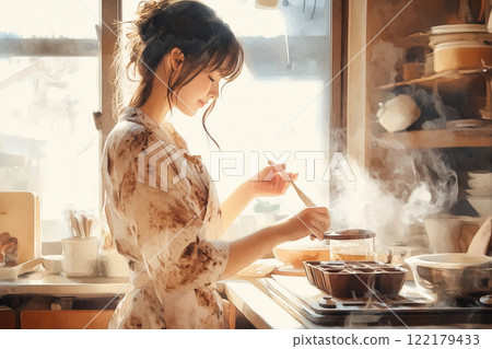 用水彩畫製作情人節巧克力 | 與日本女人的甜蜜愛情場景 122179433