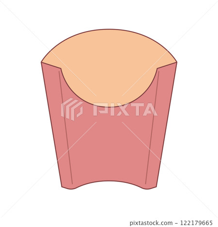 Eco packaging in flat design. Empty cardboard cup container for snacks. Vector illustration isolated. Eco packaging in flat design. Empty cardboard cup container for snacks. Vector illustration isolated. 122179665