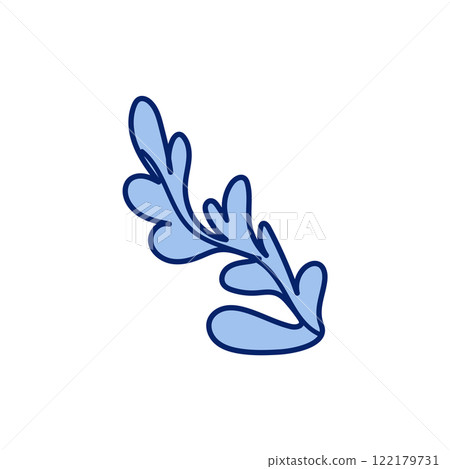 Water pour in flat design. Abstract blue flow liquid, falling wet spray. Vector illustration isolated. 122179731