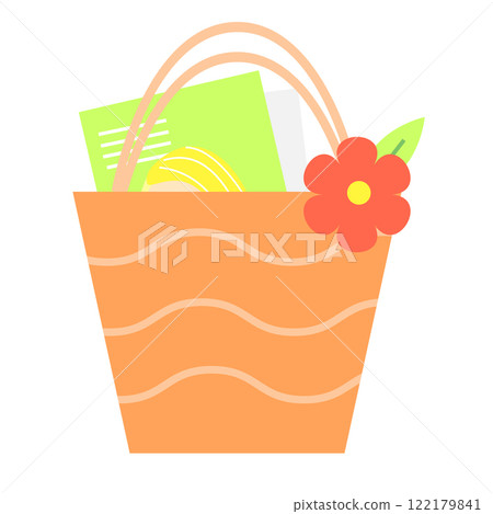 Tote summer bag. Isolated vector clip art Tote summer bag. Isolated vector clip art 122179841