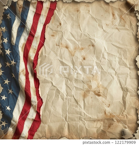 Grunge background with USA flag for veterans day. Wallpaper for design with lettering top view 122179909