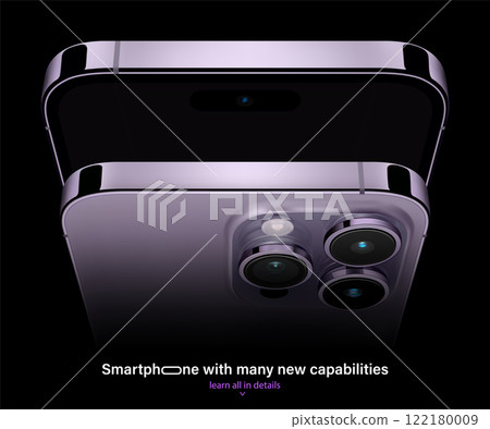 new frameless smartphone purple color with...-插圖素材 [122180009] - PIXTA圖庫