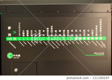 大阪地鐵中央線夢島站路線圖 大阪地鐵中央線夢島站路線圖 122180297