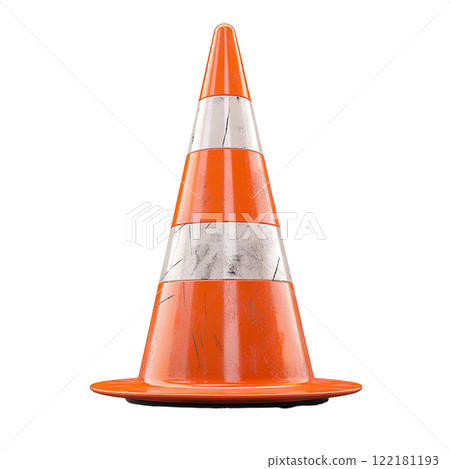 red traffic cone isolated on white 122181193