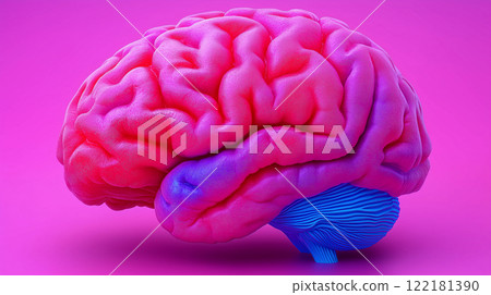 Human brain illustration, medicine design 122181390