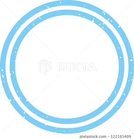Stamp, seal, single, light blue, circle, double circle Stamp, seal, single, light blue, circle, double circle 122181409