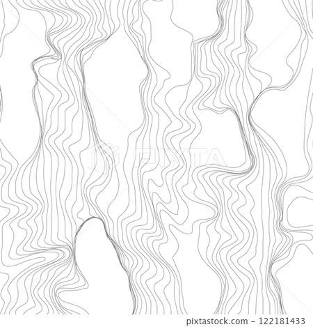 Abstract background of curved lines. The pattern of spreading water with islands. The concept of technology, science, sound propagation, landscape change, illusion and hallucination 122181433