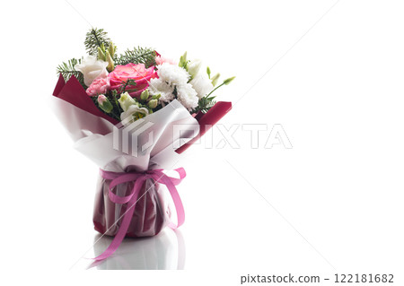 Elegant bouquet for a holiday, isolated on white background Elegant bouquet for a holiday, isolated on white background 122181682