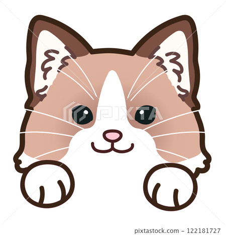 簡單可愛的布娃娃插圖，前爪和主線 122181727