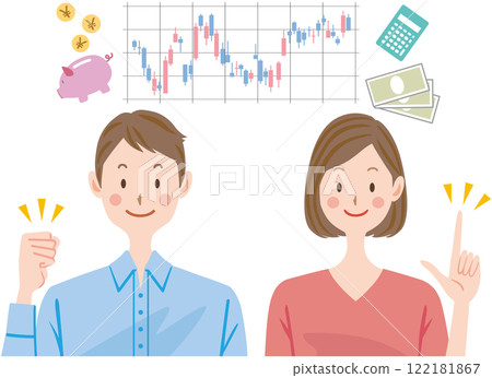 Investment asset formation couple illustration 122181867