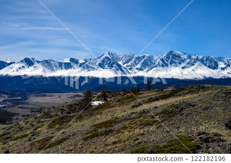 Severo-Chuisky ridge in Gorny Altai. Kosh-Agach district of the Altai Republic, Kuraiskaya steppe. 122182196