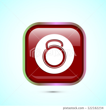 Kettlebell icon design illustration. Weight icon for weight lifting, fitness, and gym workouts. Button design 122182234