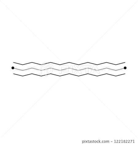 Tracing line dotted horizontal zig zag wavy element for kids worksheet, dotted line for writing, drawing and motor skills development illustration 122182271