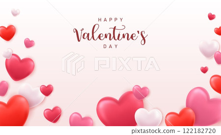 3d hearts background 122182720
